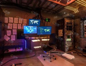 Blender工程源文件—黑客服务器机房