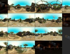 中世纪村庄花园HDRI