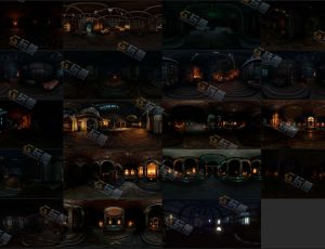 中世纪魔幻城堡室内全景HDRI