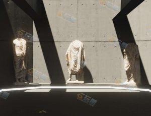 Blender工程源文件—高端时尚水泥板装修艺术馆