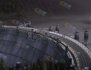 C4D工程源文件—科幻水电站