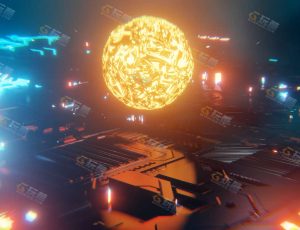 Blender工程源文件—科技动态分形能量球场景