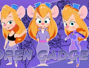 Blender模型—三渲二卡通时髦鼠女