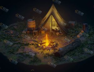 Blender工程源文件—夜晚野外露营地