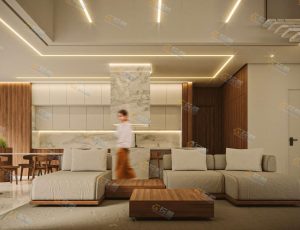 Blender工程源文件—美式装修客厅