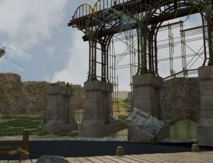 Blender工程源文件—峡谷废墟大桥