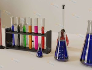 Blender模型—化学实验室玻璃烧杯仪器