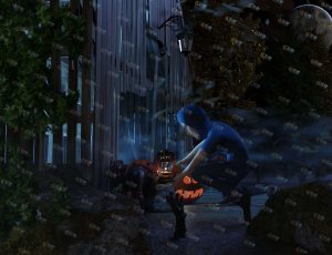 Blender工程源文件—万圣节卡通男孩场景