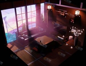 low poly低多边形卡通场景127-Blender工程源文件