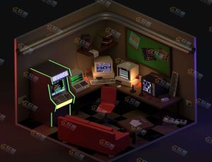 low poly低多边形卡通场景128-Blender工程源文件