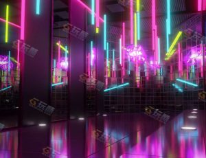 Blender工程源文件—灯管装饰房间