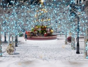 Blender工程源文件—冬季城市圣诞节公园园区