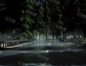Blender工程源文件—夜晚郊区公路
