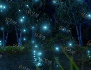 Blender工程源文件—夜晚树林