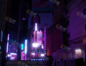Blender工程源文件—夜晚雨后街道
