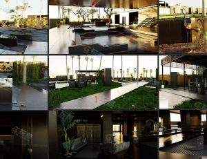 Blender工程源文件—大型未来科幻未来别墅（包含室内外景）