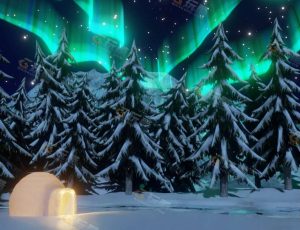 Blender工程源文件—南极夜景极光