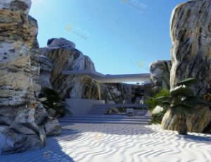 Blender工程源文件—海边沙滩休闲区