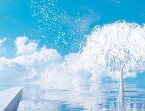 Blender工程源文件—水面孤树空灵空间