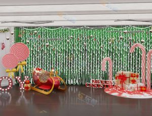 圣诞糖果装饰房间—Blender工程源文件