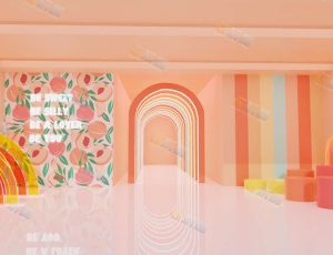 女孩橙粉色空间—Blender工程源文件