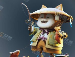 Blender全流程制作可爱憨憨的钓鱼猫忍者