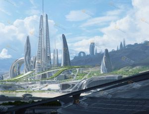 玩酷CG网—未来科幻绿洲建筑模型