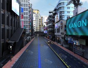 新赛博朋克城市街道