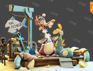 Blender全流程制作卡通渔夫黄鼠狼