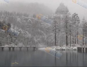 C4D工程源文件—冬季山林湖畔