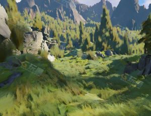 手绘质感大山林