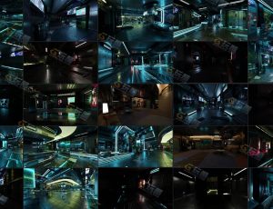 大型影视级超高精度赛博朋克酒吧Blender工程源文件