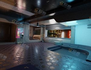 赛博朋克霓虹灯休息室