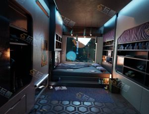 赛博朋克休息睡觉卧室