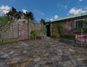 老旧贫民院子房屋