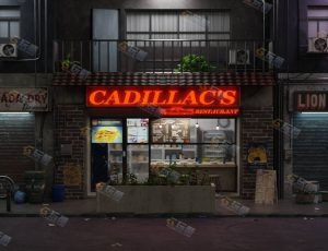 夜晚早餐铺街景—布兰德（BL）工程源文件