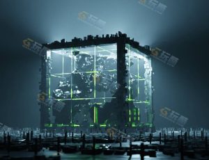 黑暗发光科技方形场景—布兰德（BL）工程源文件