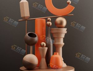 创意组合图形小场景—布兰德（BL）工程源文件