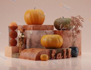 水果静物创意场景—布兰德（BL）工程源文件