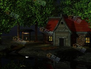 夜晚林中小木屋—布兰德（BL）工程源文件