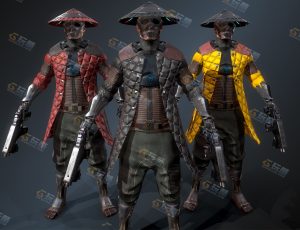 UE5素材—东方赛博朋克机甲枪手