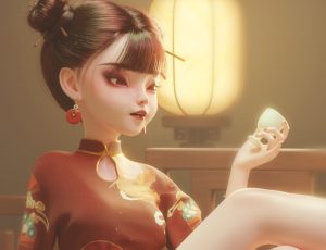 DAZ+Blender古风美少女《小狸》角色动画制作教学