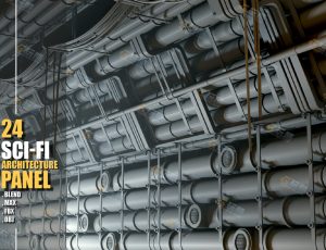 科幻建筑套件面板包Blender资产库