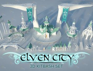 精灵之城建筑Blender资产库