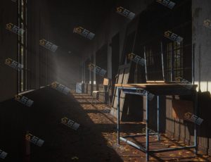 荒废的学校走廊通道—布兰德（BL）工程源文件