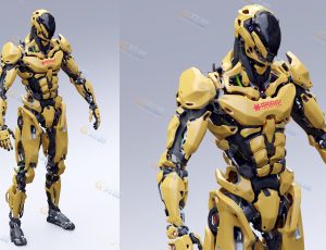 纳米黄色机器人—布兰德（BL）CG三维模型