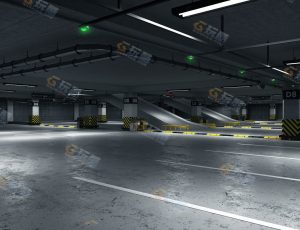 C4D工程源文件—现代多层停车场