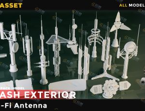 高科技科幻天线Blender资产库