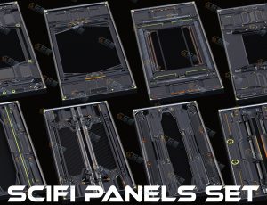 科幻甲板面板Blender资产库
