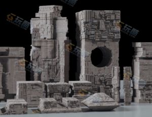 古代科幻建筑Blender资产库